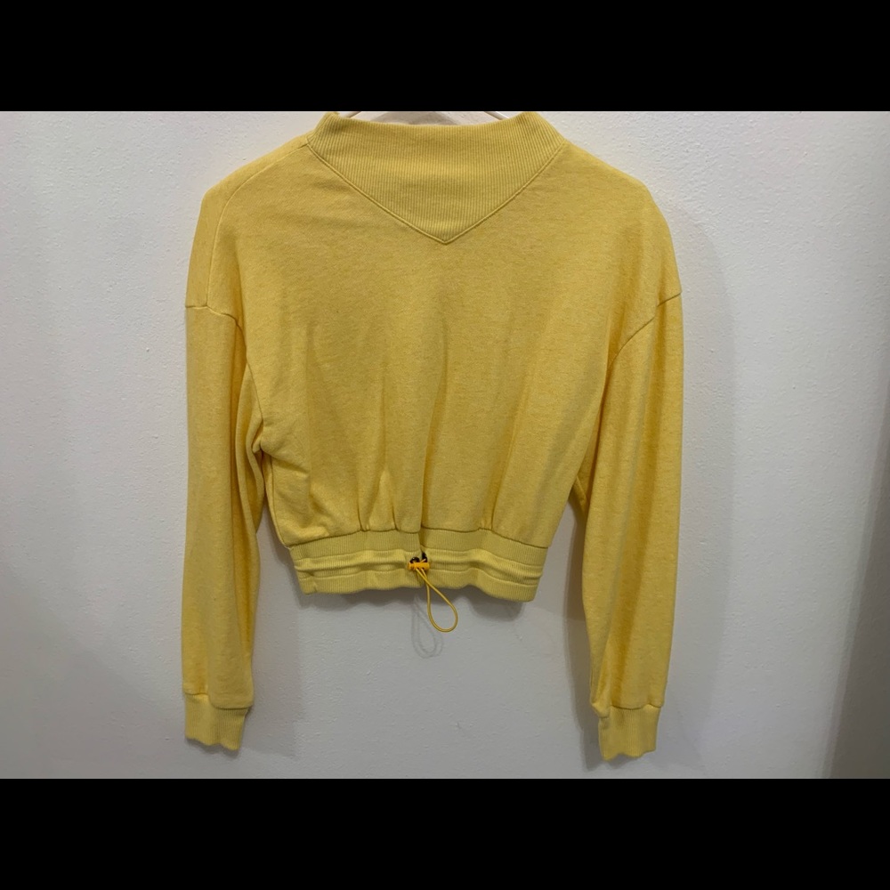 Yellow cropped sweater shirt